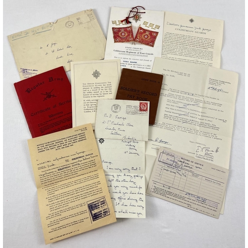 20 - A collection of assorted ephemera relating to D. George from The Coldstream Guards, in the 1950's. T... 