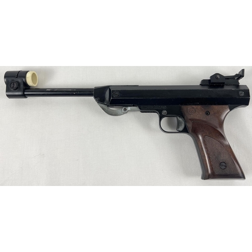 73 - A cased Panther Standard .177 rifled barrel air pistol. Complete with 2 tins of pellets. In working ... 