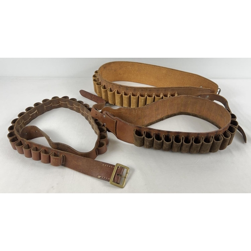 74 - 3 leather 12 bore cartridge belts, 2 x 40
