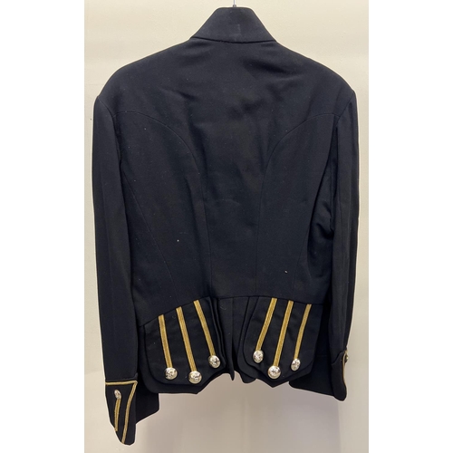 104 - A fully lined military dress short coat with bullion thread detail and flaming grenade design button... 