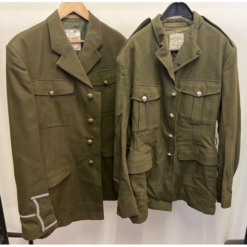128 - 2 vintage British Army jackets with Royal Corps of Signals buttons.