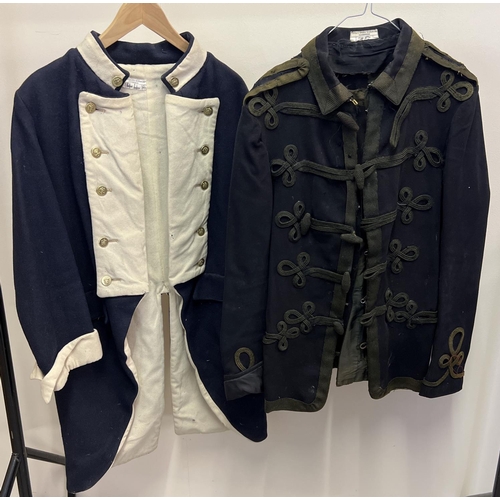 133 - 2 vintage military style jackets/tunics. A Naval style tunic with long tails together with one other... 
