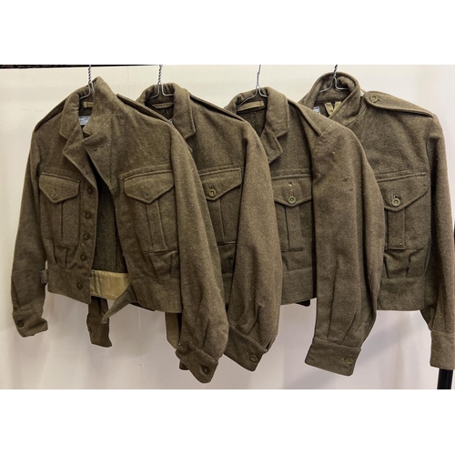 136 - 4 vintage British Army wool short coats, in varying conditions.