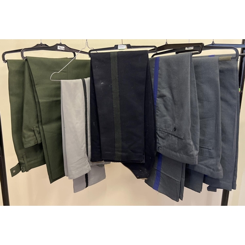 158 - 7 assorted pairs of military style trousers to include army barrack trousers.