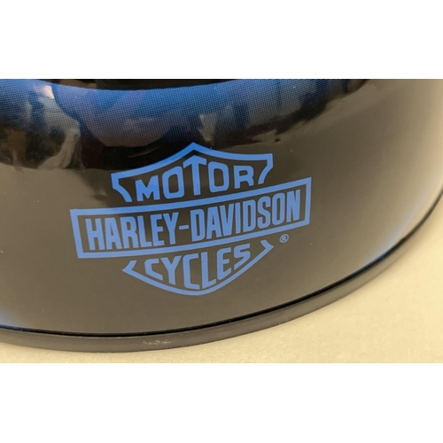 171 - A Harley Davidson Dot motorcycle helmet with blue flame design. Size M, 57-58cm. In very good condit... 