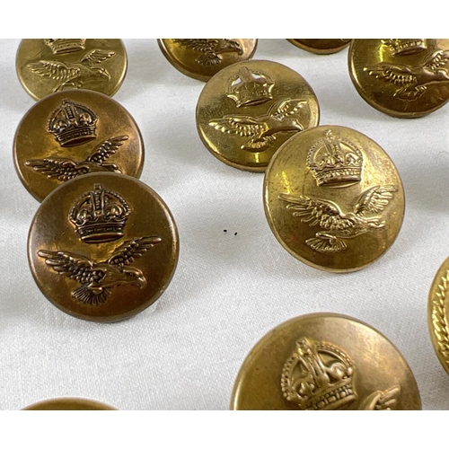 230 - A collection of 29 assorted vintage brass RAF Royal Air Force buttons. In varying sizes and designs.