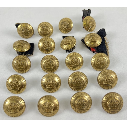 231 - A collection of 20 Royal Engineer Services brass tunic buttons by JR Gaunt & Son Ltd.