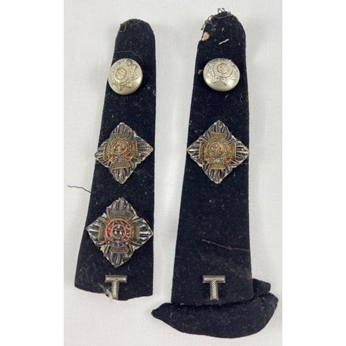 232 - A pair of epaulettes with bullion and embroidered shoulder pips and buttons.