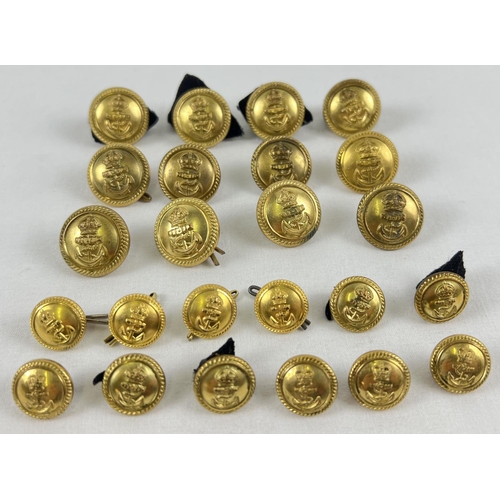 233 - A collection of 24 (12 larger & 12 smaller) WWII era Royal Navy buttons. Examples are by Gieves Ltd ... 