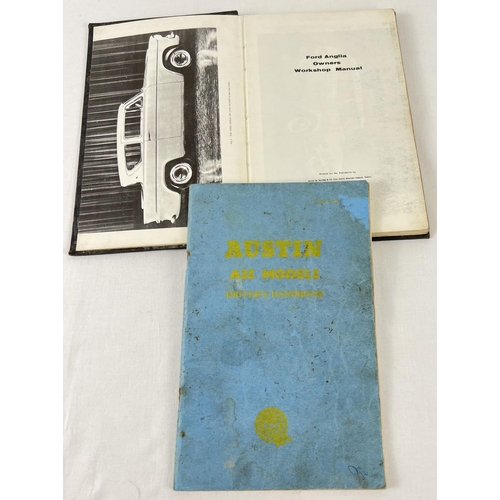 1234 - A vintage Austin 35 driver's handbook together with a  owners workshop manual for Ford Anglia by S.F... 