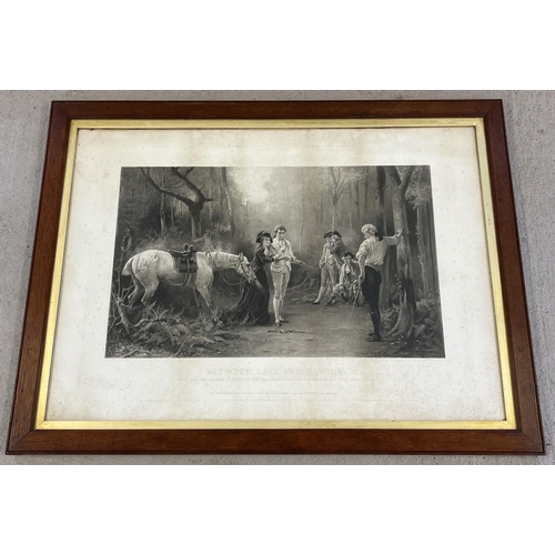 1281 - A large framed and glazed 19th century monochrome print 