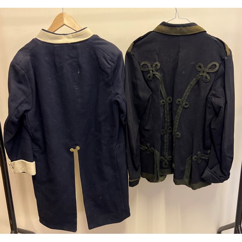 133 - 2 vintage military style jackets/tunics. A Naval style tunic with long tails together with one other... 