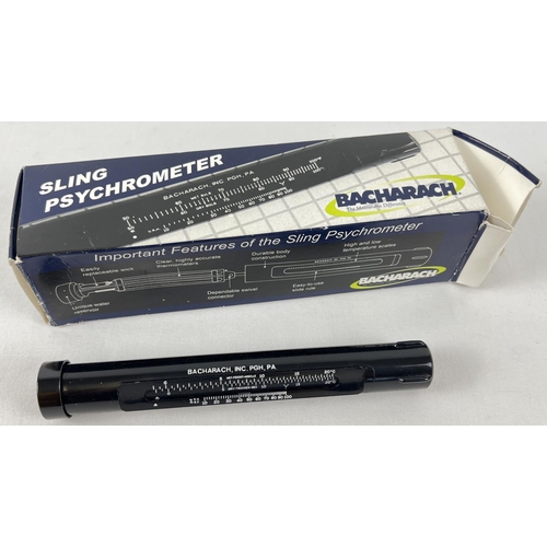 1204 - A boxed vintage Bacharach sling Psychrometer. A meteorological instrument for relative humidity for ... 