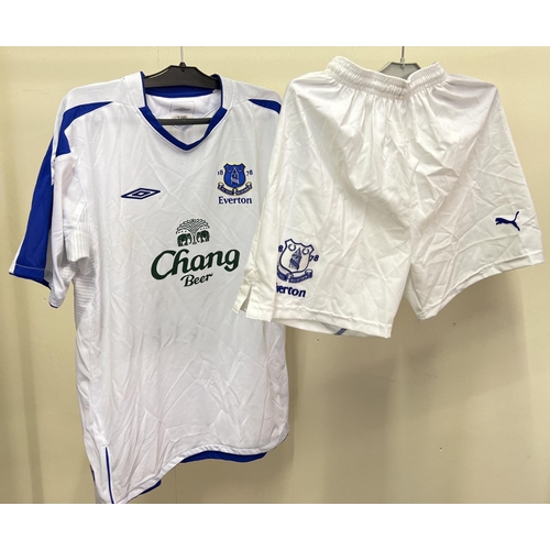 1224 - A child's Everton FC 2004/05 away kit football shirt. Size XLB. Together with a white pair of Everto... 