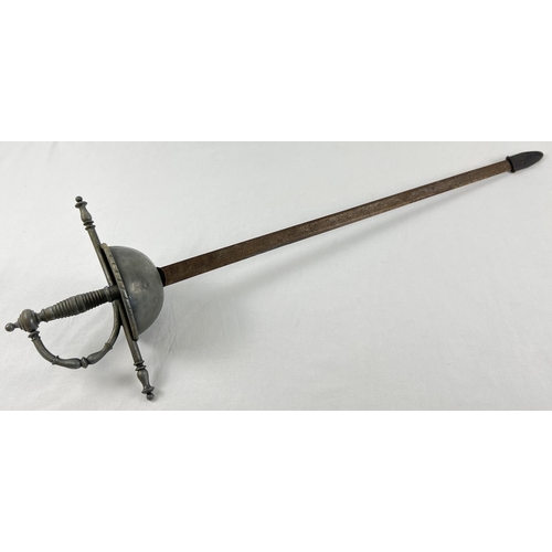 1149 - A vintage sword with pewter handle and cup guard. Some rusting to blade, no visible marks. Approx. 7... 