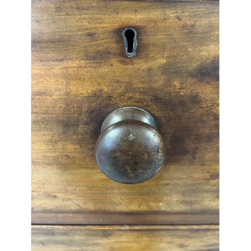 1294 - A Victorian mahogany 2 over 3 chest of drawers with original knob handles and brass escutcheons. App... 