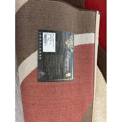 1298 - A modern chocolate & red Milano rug from the Elegance Collection. 160cm x 220cm.