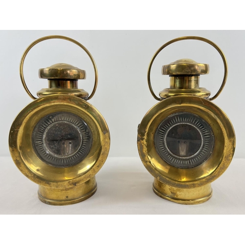 1209 - A pair of Edwardian era Joseph Lucas Ltd King of the Road No. 754 oil powered motor car side lamps. ... 