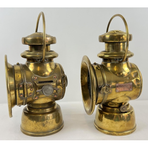 1209 - A pair of Edwardian era Joseph Lucas Ltd King of the Road No. 754 oil powered motor car side lamps. ... 