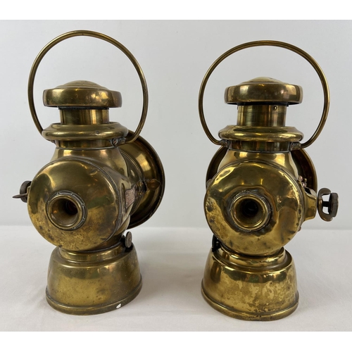 1209 - A pair of Edwardian era Joseph Lucas Ltd King of the Road No. 754 oil powered motor car side lamps. ... 