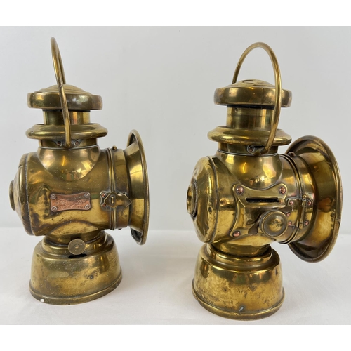 1209 - A pair of Edwardian era Joseph Lucas Ltd King of the Road No. 754 oil powered motor car side lamps. ... 