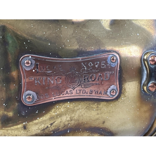 1209 - A pair of Edwardian era Joseph Lucas Ltd King of the Road No. 754 oil powered motor car side lamps. ... 