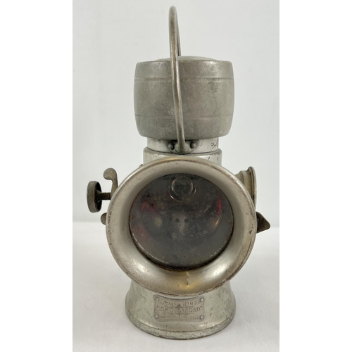 1210 - A early 20th century Joseph Lucas Ltd King of the Road No. 630 motor car lamp. With hinged front ope... 