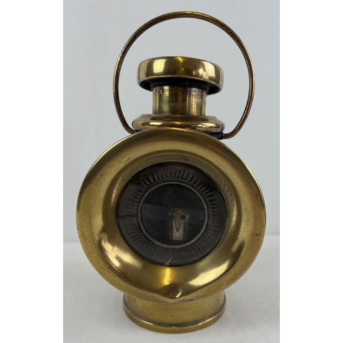 1211 - An Edwardian era Joseph Lucas Ltd King of the Road No. 754 oil powered motor car side lamp. Polished... 