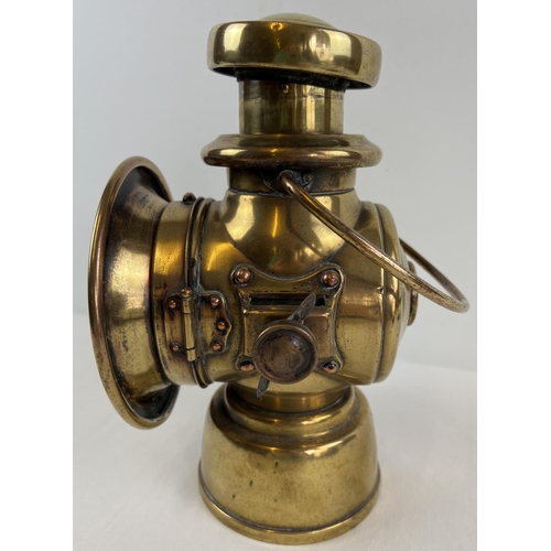 1211 - An Edwardian era Joseph Lucas Ltd King of the Road No. 754 oil powered motor car side lamp. Polished... 