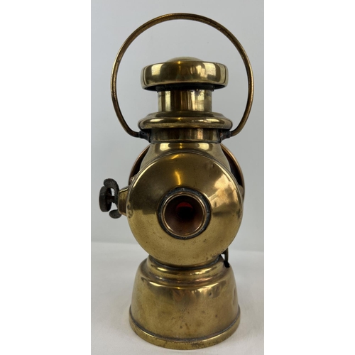 1211 - An Edwardian era Joseph Lucas Ltd King of the Road No. 754 oil powered motor car side lamp. Polished... 