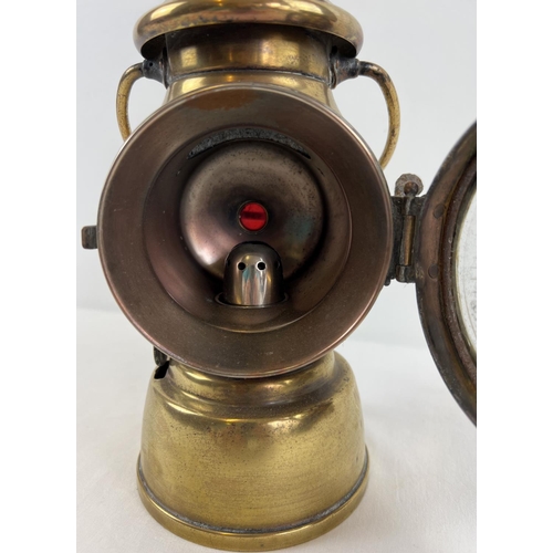 1211 - An Edwardian era Joseph Lucas Ltd King of the Road No. 754 oil powered motor car side lamp. Polished... 