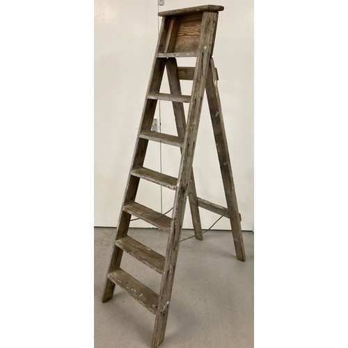 1316 - A vintage wooden step ladder. Approx. 179cm tall.