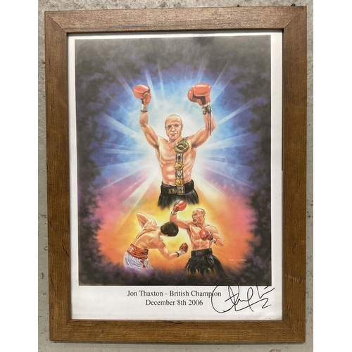 1237 - Jon Thaxton - British Lightweight boxing Champion 2006, autographed colour print by Robin Carter.  F... 