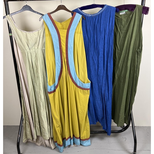 64 - 4 medieval style theatre costume long length tunic dresses.