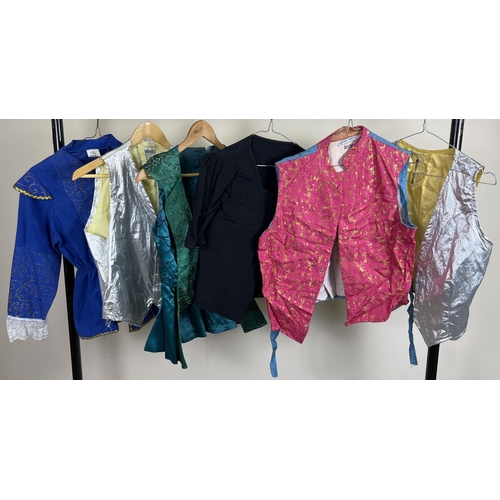 75 - 6 assorted theatre costume waistcoats and tunic tops to include metallic thread examples.