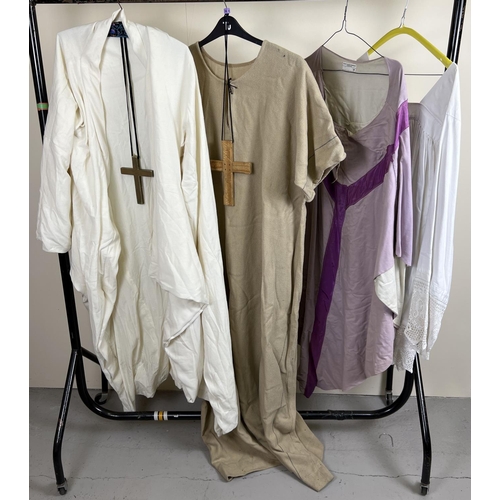 99 - 4 items of theatre costume religious themed clothing.