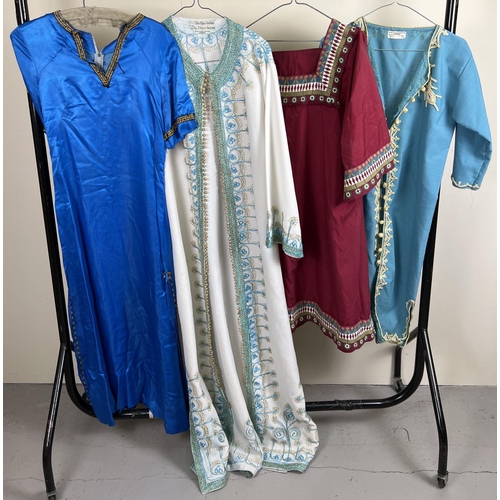 104 - 4 ethnic style theatre costume tunics with embroidered & metallic thread detail.