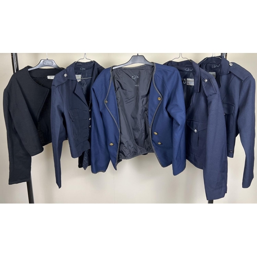 107 - 5 assorted military & naval style short coats, in blue and black.