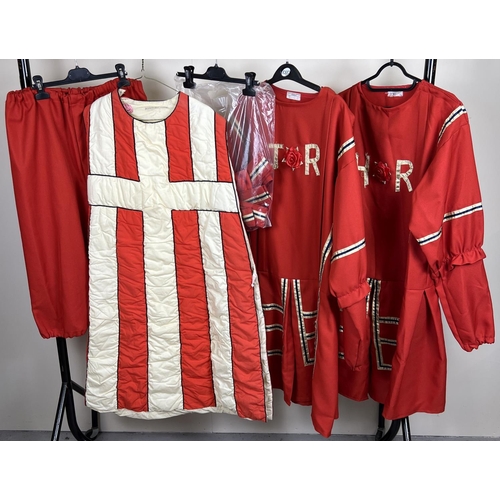 108 - A collection of theatre costume tunics in the style of Beefeater and Royal Guards.