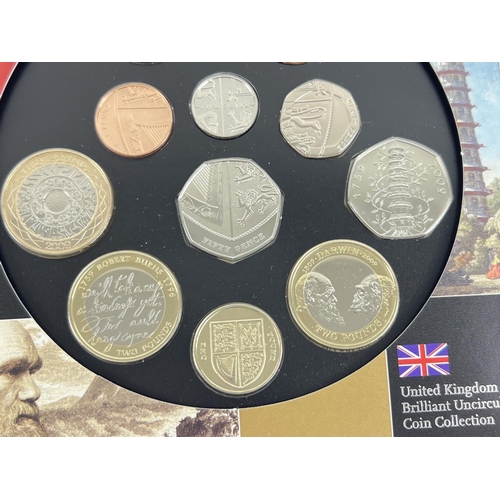 5 - A Royal Mint 2009 Brilliant Uncirculated coin collection, to include Kew Gardens 50p coin. Unopened ... 