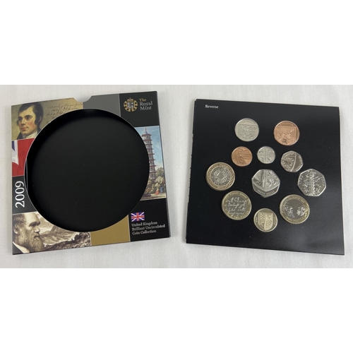 5 - A Royal Mint 2009 Brilliant Uncirculated coin collection, to include Kew Gardens 50p coin. Unopened ... 