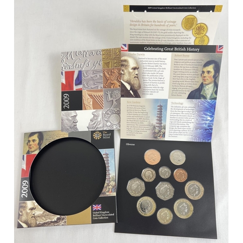 5 - A Royal Mint 2009 Brilliant Uncirculated coin collection, to include Kew Gardens 50p coin. Unopened ... 