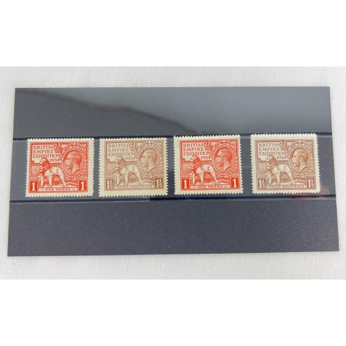 83 - 4 x 1924 George V British Empire Exhibition, Wembley postage stamps. 2 x 1penny and 2 x 3 half penny... 