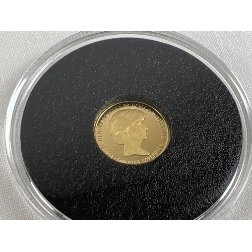 35 - A 2017 limited edition 22ct gold Tristan da Cunha Princess Diana quarter sovereign in clear presenta... 