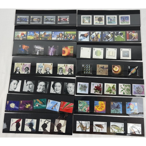 121 - A collection of 14 sets of Royal Mail collectors stamps. To include: Peter Pan, The Weather, Milline... 