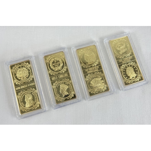 46 - A 2017 wooden cased proof set of 10 Windsor Mint Million Dollar Collection gold plated ingots. Limit... 