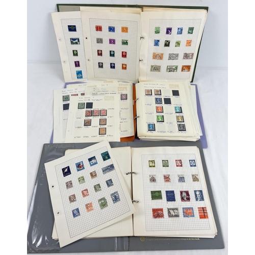 133 - 3 vintage folders containing a quantity of assorted British and overseas stamps. Mostly Elizabeth II... 