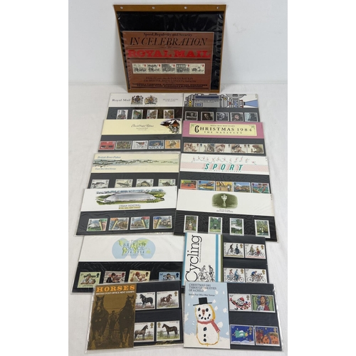 140 - 13 assorted Royal Mail collectors mint stamps sets from the 1970's & 80's. To include: The Royal Mai... 