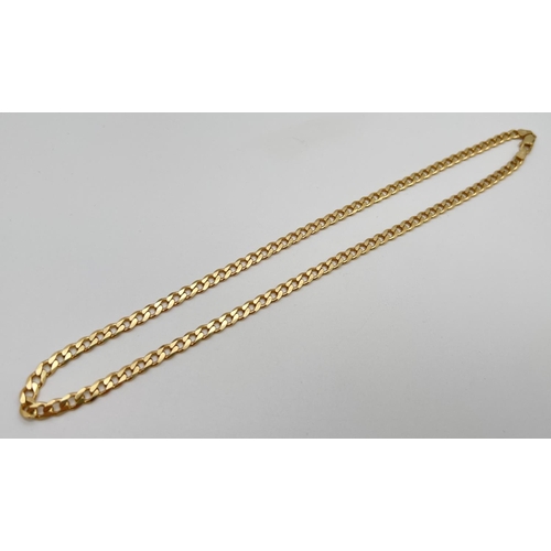 1013 - A 20 inch silver gilt heavy curb chain necklace with lobster style clasp. Silver marks to clasp and ... 