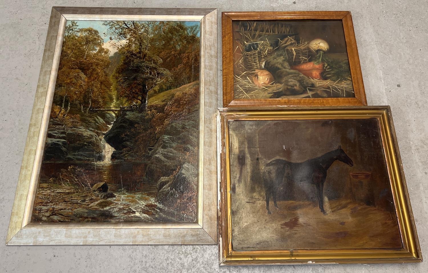 3 Framed Oil Paintings In Varying Sizes And Conditions A Large   1100050395.JPG